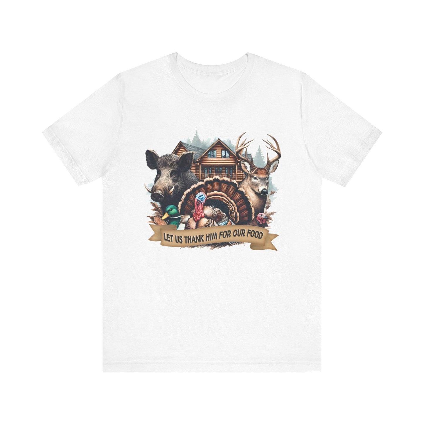 Thankful Hunting Graphic Tee: Unisex Thanksgiving Shirt