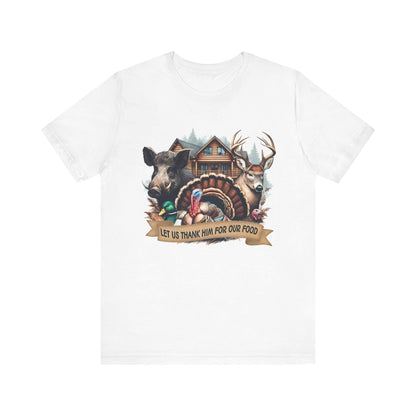 Thankful Hunting Graphic Tee: Unisex Thanksgiving Shirt