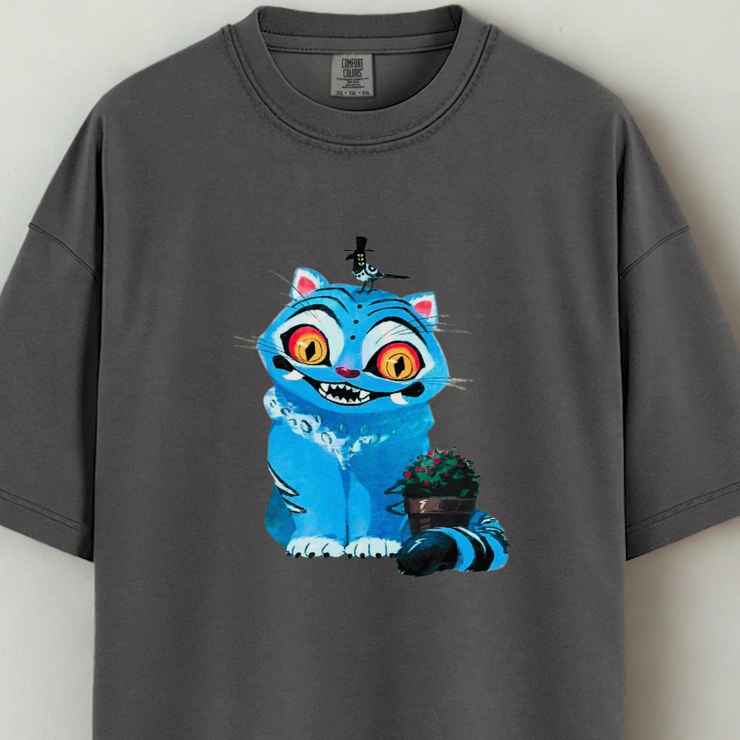 Cute Demon Hunter Tiger Shirt – Derpy Tiger and Bird Graphic Tee, Kpop Saja Boys Inspired Fan Merch