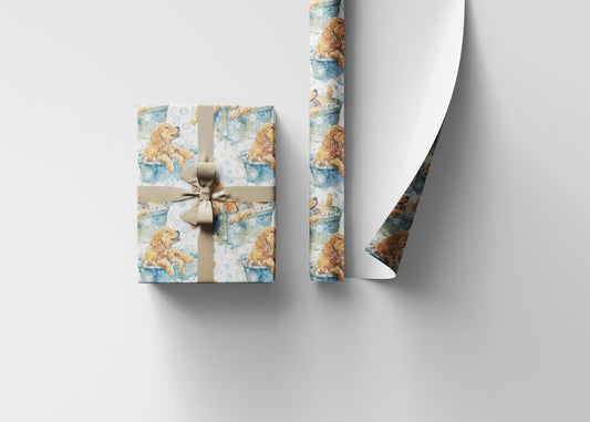 Golden Retriever Christmas Wrapping Paper Roll, Holiday Gift Wrap for Pet Parents and Dog Fans Who Love This Loyal Breed #13