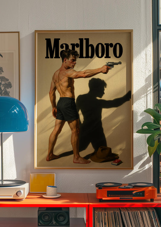 Vintage Cigarette Western Poster Print, Retro Marlboro Print, Tobacco Poster, vintage advertisment, cigarette poster marlboro, cigarette art