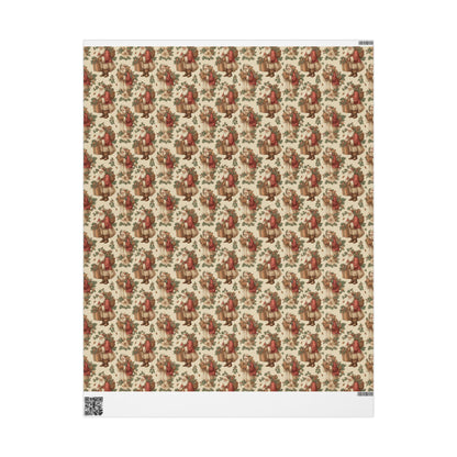Vintage Christmas Santa Gift Wrap Holiday Gift Wrapping Paper Christmas Gift Wrap Xmas Christmas Vintage Victorian Roll Gift Wrap Paper