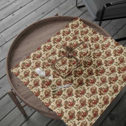 Vintage Christmas Santa Gift Wrap Holiday Gift Wrapping Paper Christmas Gift Wrap Xmas Christmas Vintage Victorian Roll Gift Wrap Paper
