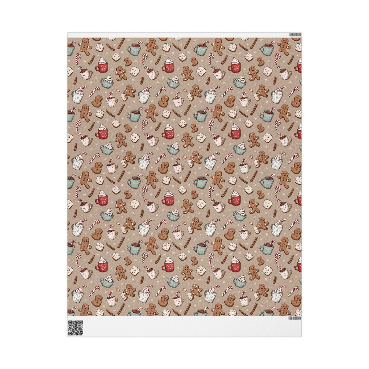 Christmas Wrapping Papers - Cookies Cream  Festive Holiday Gift Wrap, Xmas Present Packaging, Gingerbead Men Wrapping