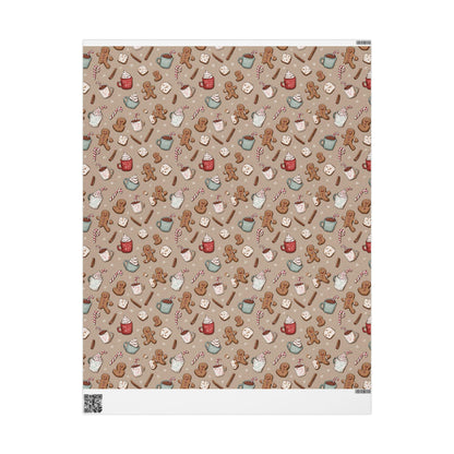Christmas Wrapping Papers - Cookies Cream  Festive Holiday Gift Wrap, Xmas Present Packaging, Gingerbead Men Wrapping