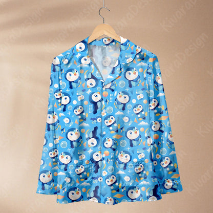 Piplup Pajama Set - Anime Kawaii Loungewear - Sleepwear for Fans - Comfortable Anime Fan