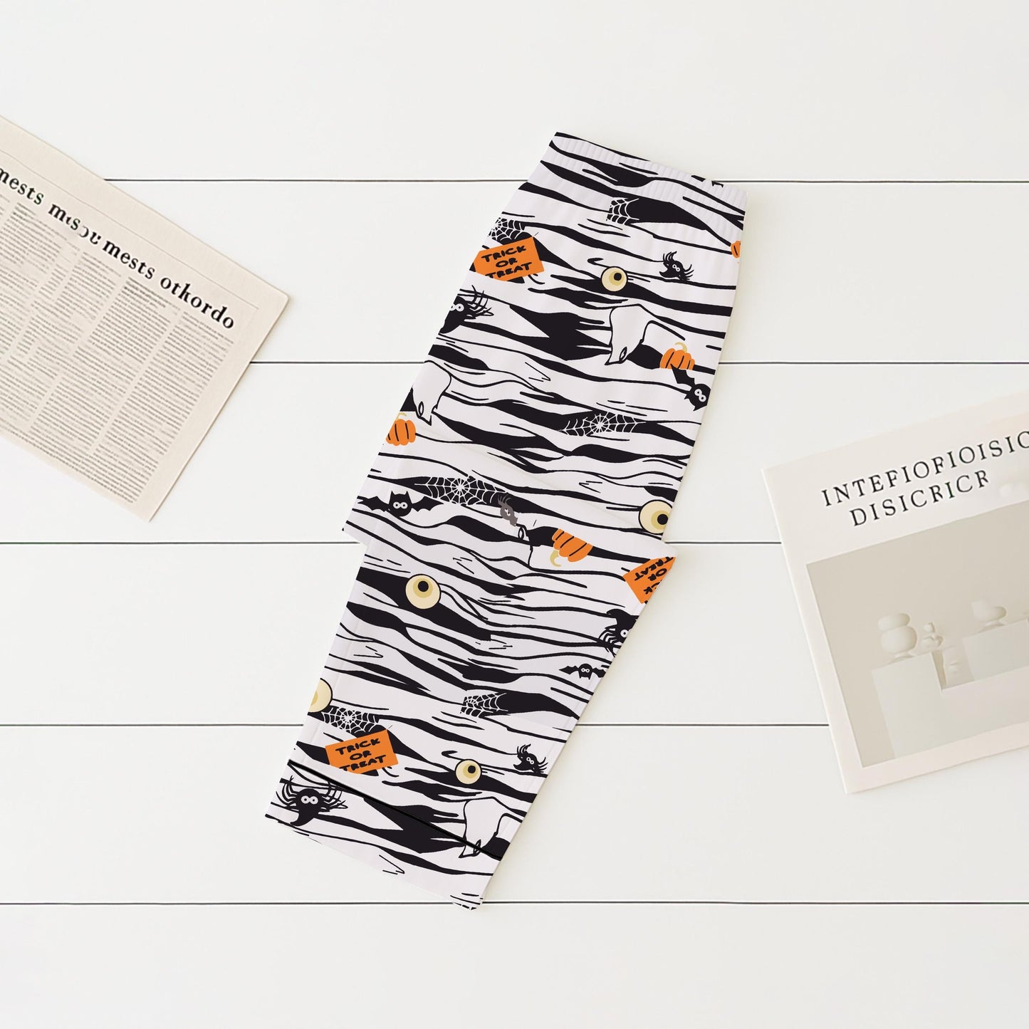 Halloween Mummy Spider Eyeball Pajamas Set, Halloween Themed Sleepwear, Halloween Characters Homewear, Cozy Loungewear, Spooky Season Gift