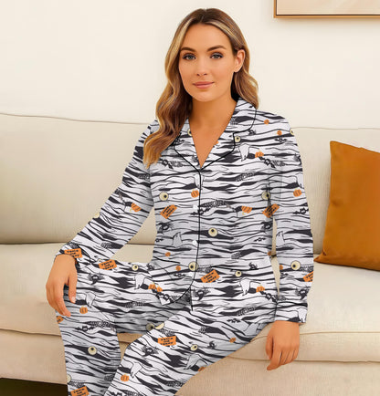 Halloween Mummy Spider Eyeball Pajamas Set, Halloween Themed Sleepwear, Halloween Characters Homewear, Cozy Loungewear, Spooky Season Gift