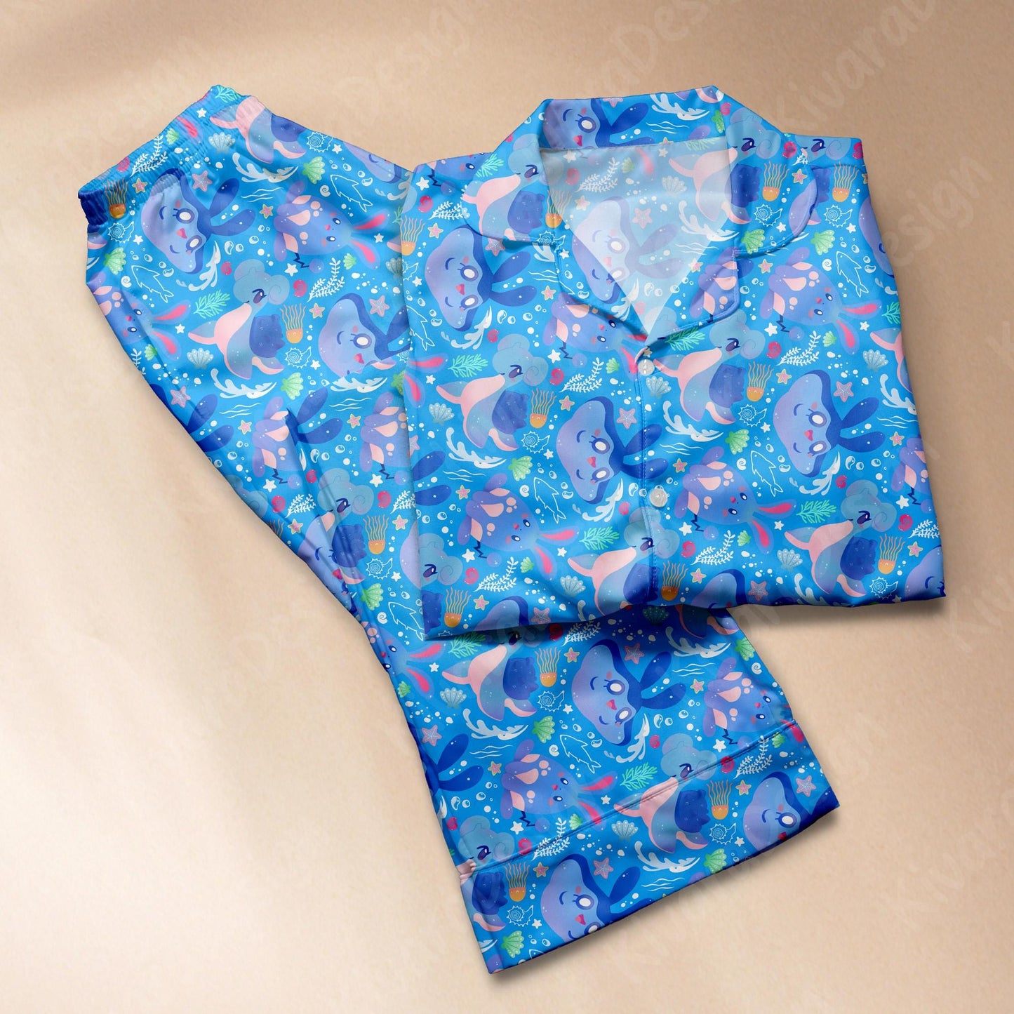 Ocean Pajama Set - Anime Kawaii Loungewear - Sleepwear for Fans - Comfortable Anime Fan