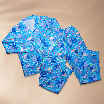 Ocean Pajama Set - Anime Kawaii Loungewear - Sleepwear for Fans - Comfortable Anime Fan