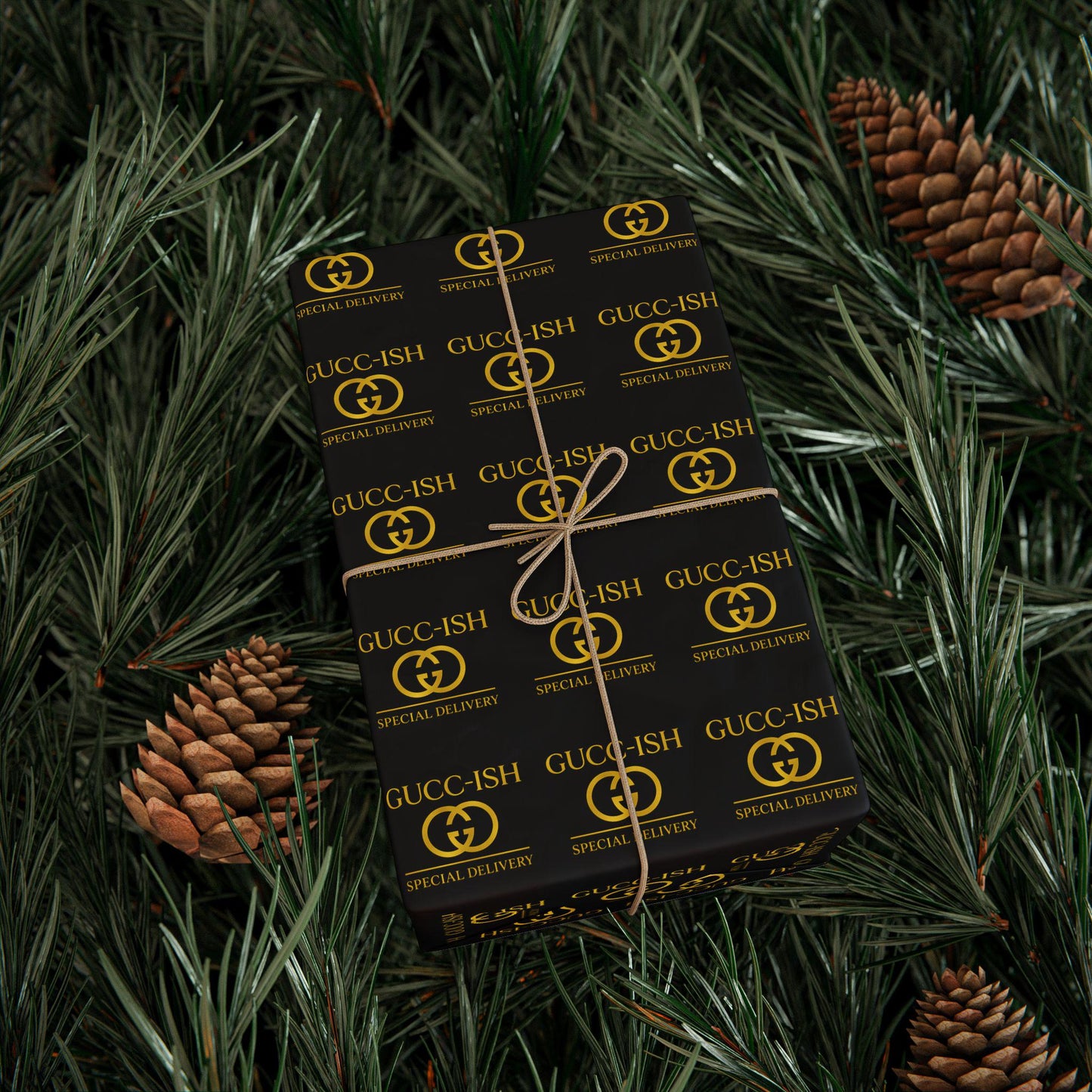 Fake Luxury Funny Wrapping Paper, Elegant Gift Wrap for Birthdays, Holidays, Celebrations, Luxury Present Decoration, Unique Gift Packing