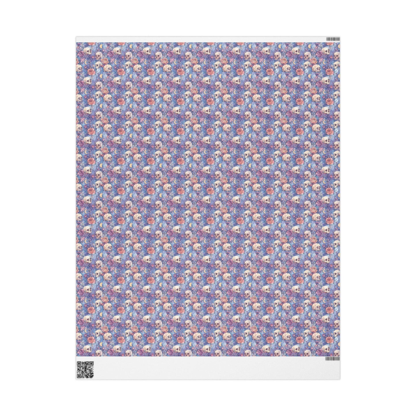 Pastel Goth Halloween Wrapping Paper Roll Watercolor Cute Spooky Ghost Bat Moon Stars Design #9