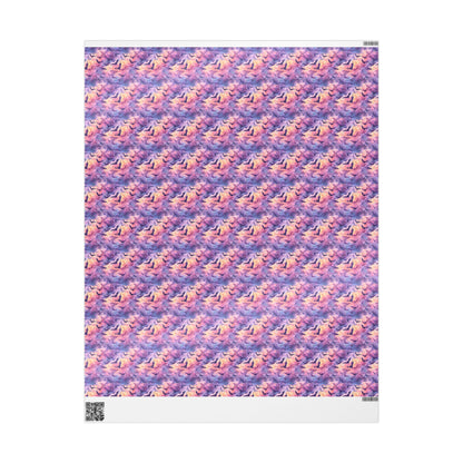 Pastel Goth Halloween Wrapping Paper Roll Watercolor Creepy Cute Ghost Bat Witch Starry Night Design #4
