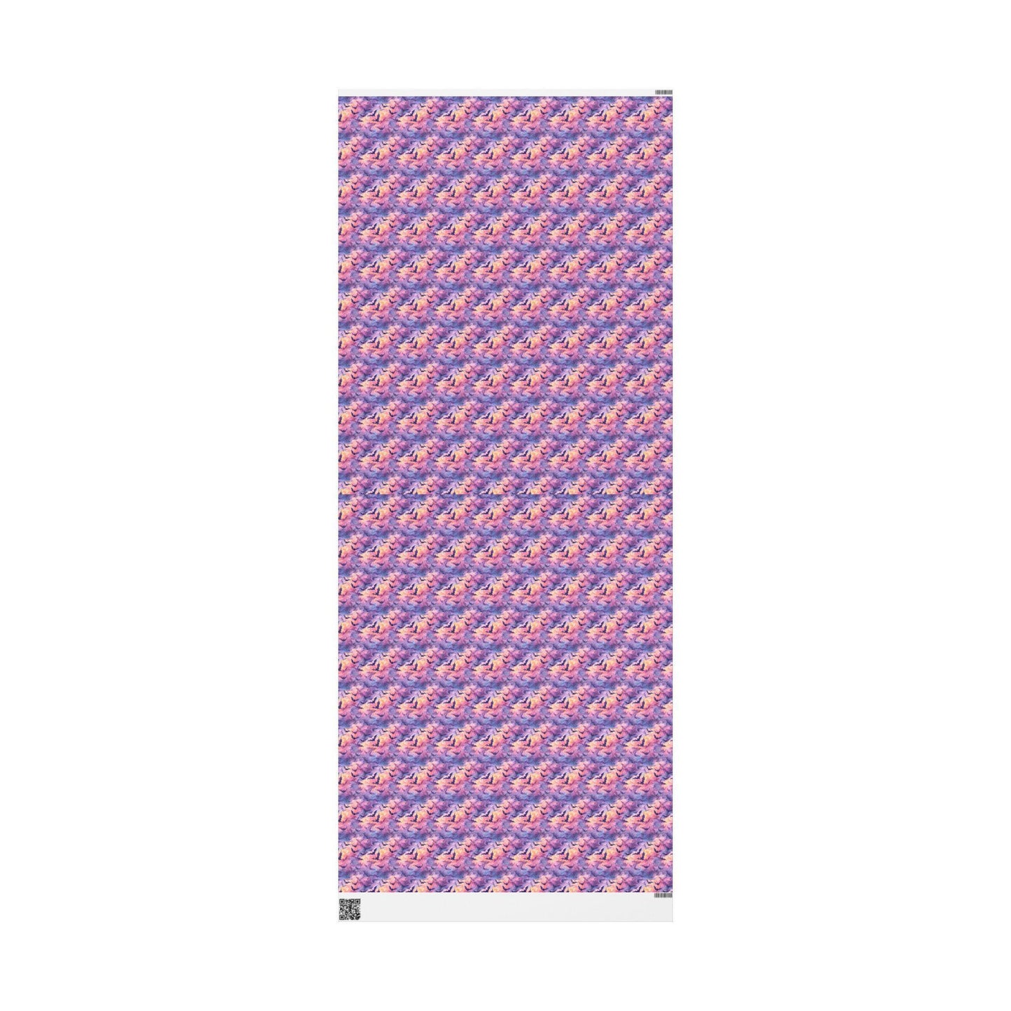 Pastel Goth Halloween Wrapping Paper Roll Watercolor Creepy Cute Ghost Bat Witch Starry Night Design #4