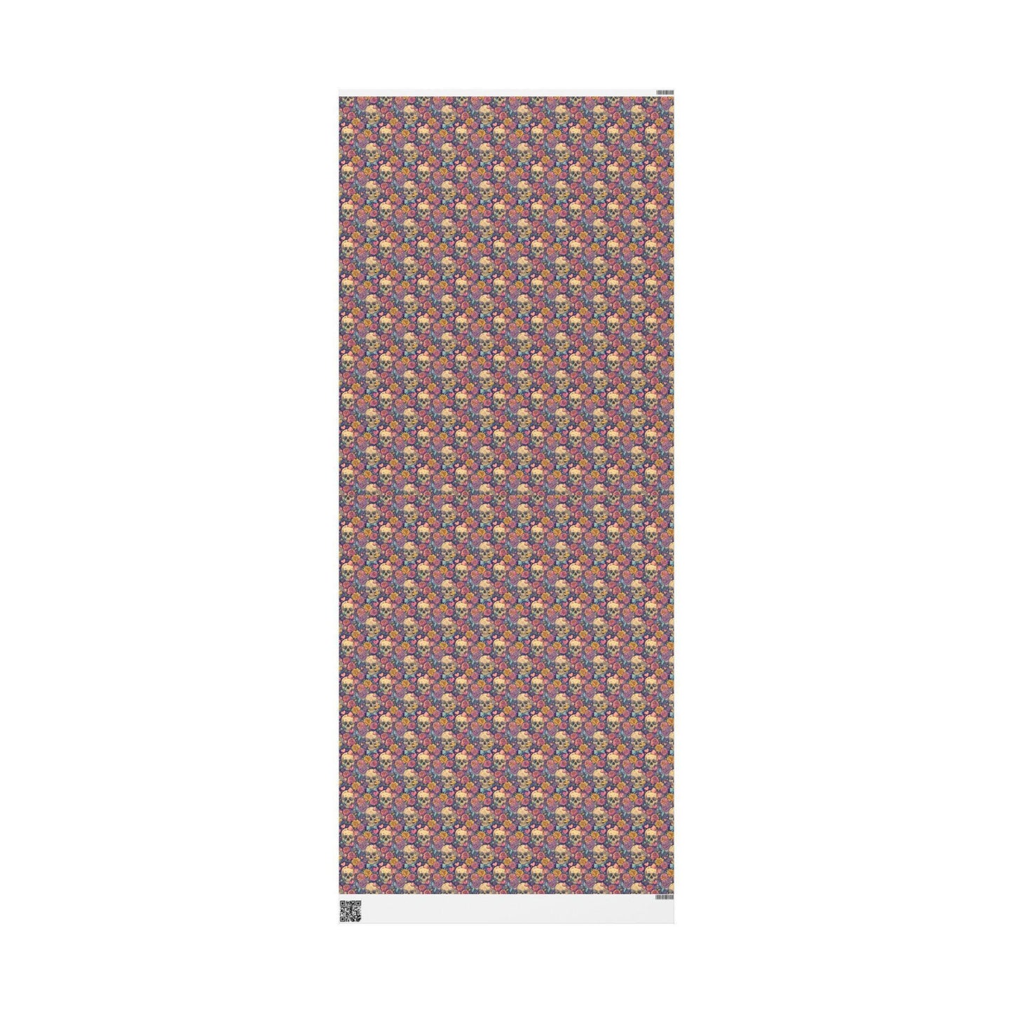 Pastel Goth Halloween Wrapping Paper Roll Watercolor Creepy Cute Skulls and Roses Witch Moon Pattern #15