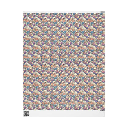 Pastel Goth Halloween Wrapping Paper Roll Watercolor Bats Skeletons Moons  Witch Alternative Style #8