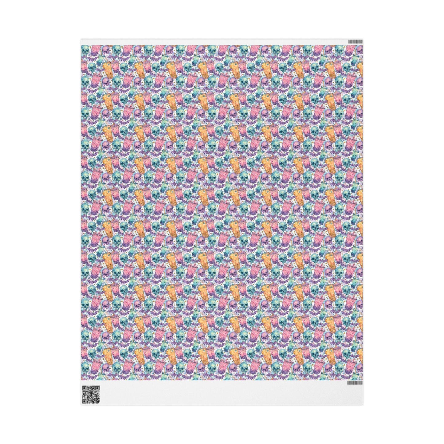 Pastel Goth Halloween Wrapping Paper Roll Watercolor Ghost Bat Skeleton Stars Witchy Alternative #11