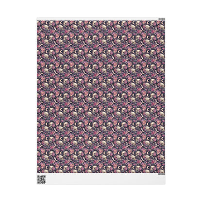Pastel Goth Watercolor Wrapping Paper Roll Halloween Spooky Cute Alternative Goth Ghost Bat Print #7
