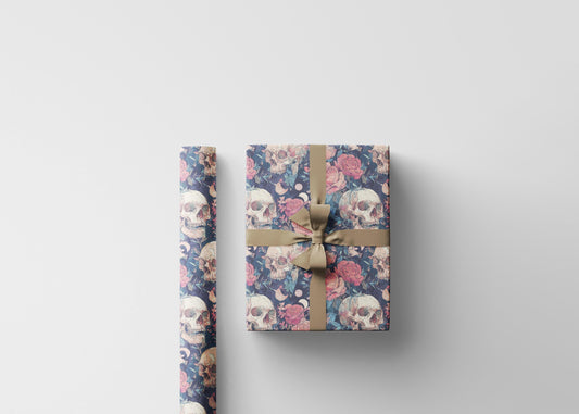 Pastel Goth Watercolor Halloween Wrapping Paper Roll Spooky Cute Ghosts Bats Witchy Starry Theme #10