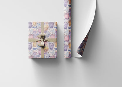 Pastel Goth Watercolor Wrapping Paper Roll Halloween Spooky Cute Ghost Bat Stars Gothic Aesthetic #12