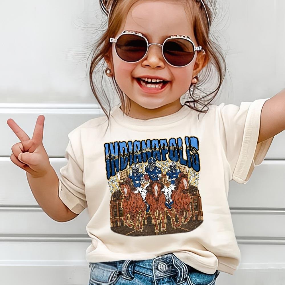 Indianapolis Football Skull Vintage Shirt, Gift For Fan Football Game Day Unisex Shirt