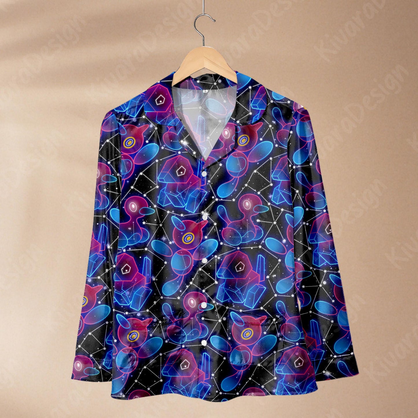 Prygon Mystic Pajama Set - Anime Cute Loungewear - Comfortable Video Game - Sleepwear for Fans