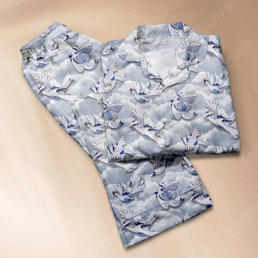 Lugia Pajama Set - Anime Sky Loungewear - Comfortable Video Game - Special Sleepwear for Fans