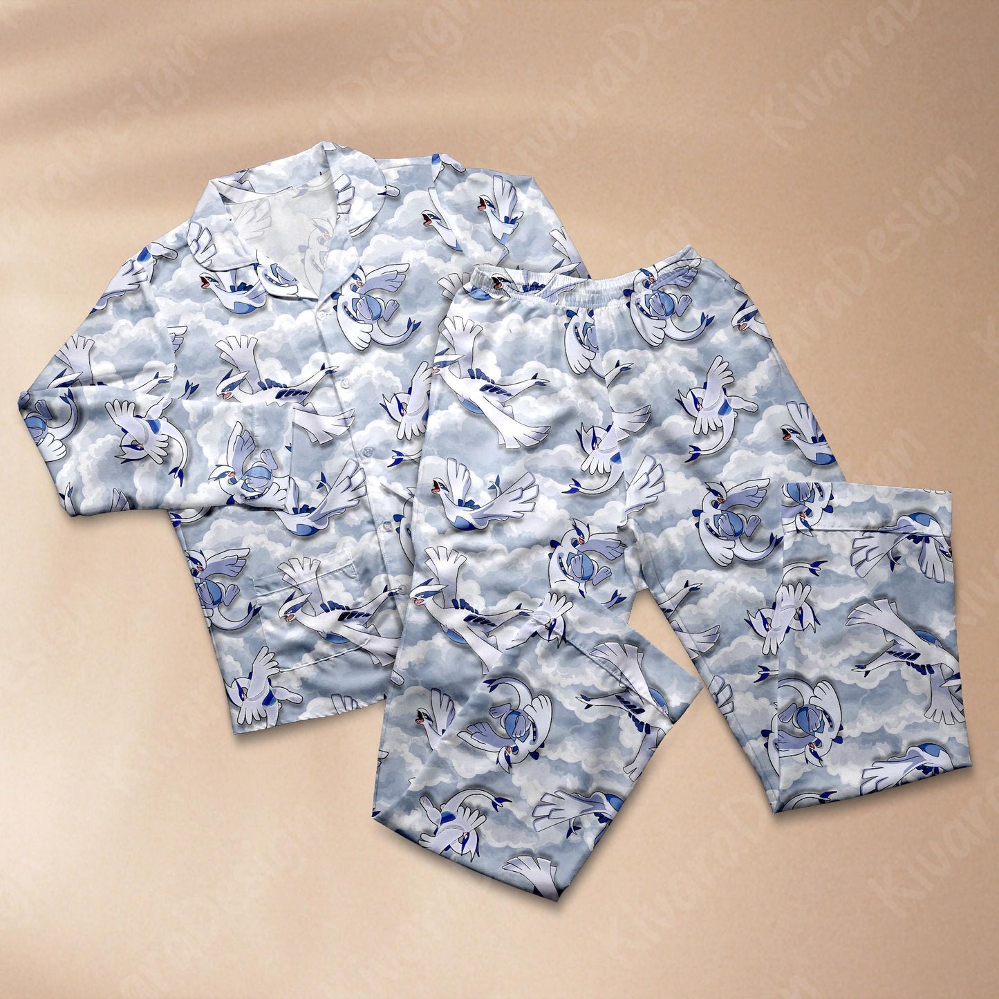 Lugia Pajama Set - Anime Sky Loungewear - Comfortable Video Game - Special Sleepwear for Fans