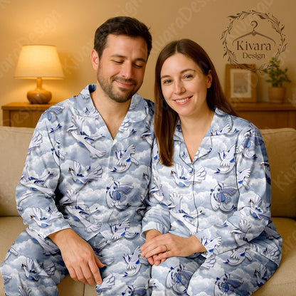 Lugia Pajama Set - Anime Sky Loungewear - Comfortable Video Game - Special Sleepwear for Fans