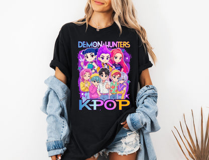 Kpop Demon Hunters T Shirt, Huntrix Girl Shirt, Kpop Idol Group Shirt, Mira, Rumi, Joey Shirt, Demon Hunter Merch, Gift For Huntrix Fan