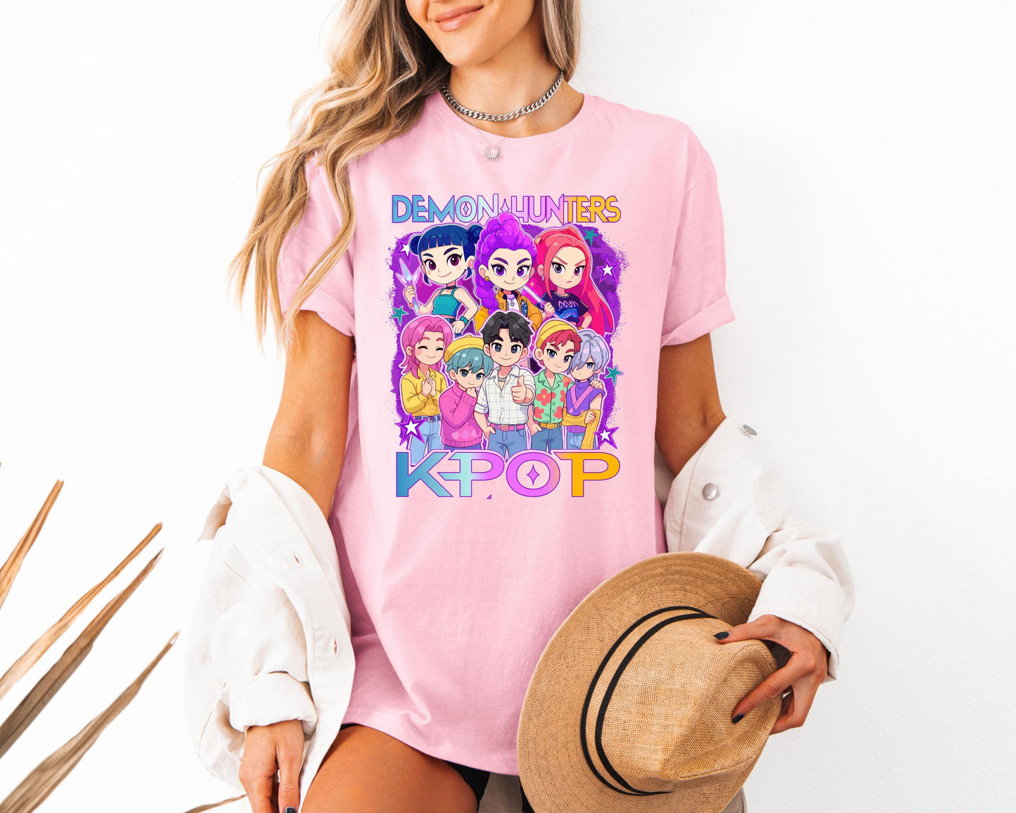 Kpop Demon Hunters T Shirt, Huntrix Girl Shirt, Kpop Idol Group Shirt, Mira, Rumi, Joey Shirt, Demon Hunter Merch, Gift For Huntrix Fan