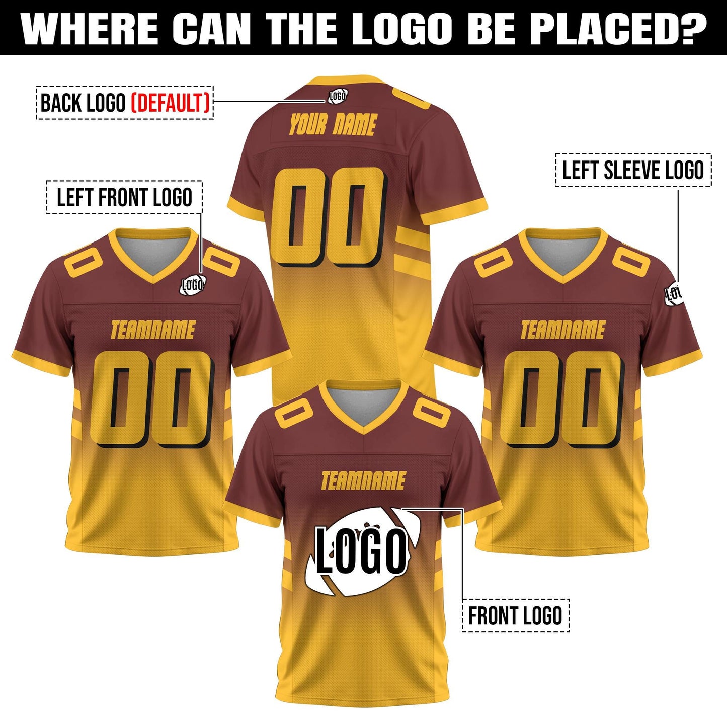Custom Adult Youth Kids Football Jersey with Personalized Team Name number Player Team uniform Fan Jersey Concert Outfit Football Game Day