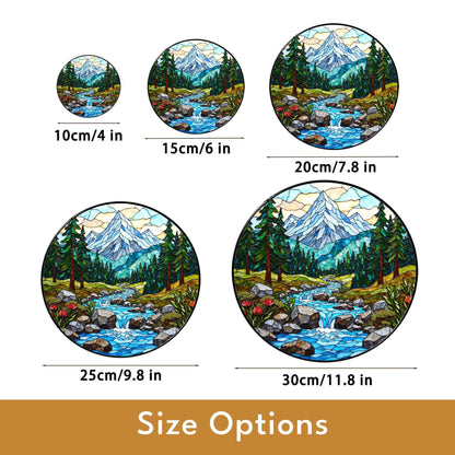Suncatcher mountain forest stream landscape gift for mom Mothers Day gift Christmas gift