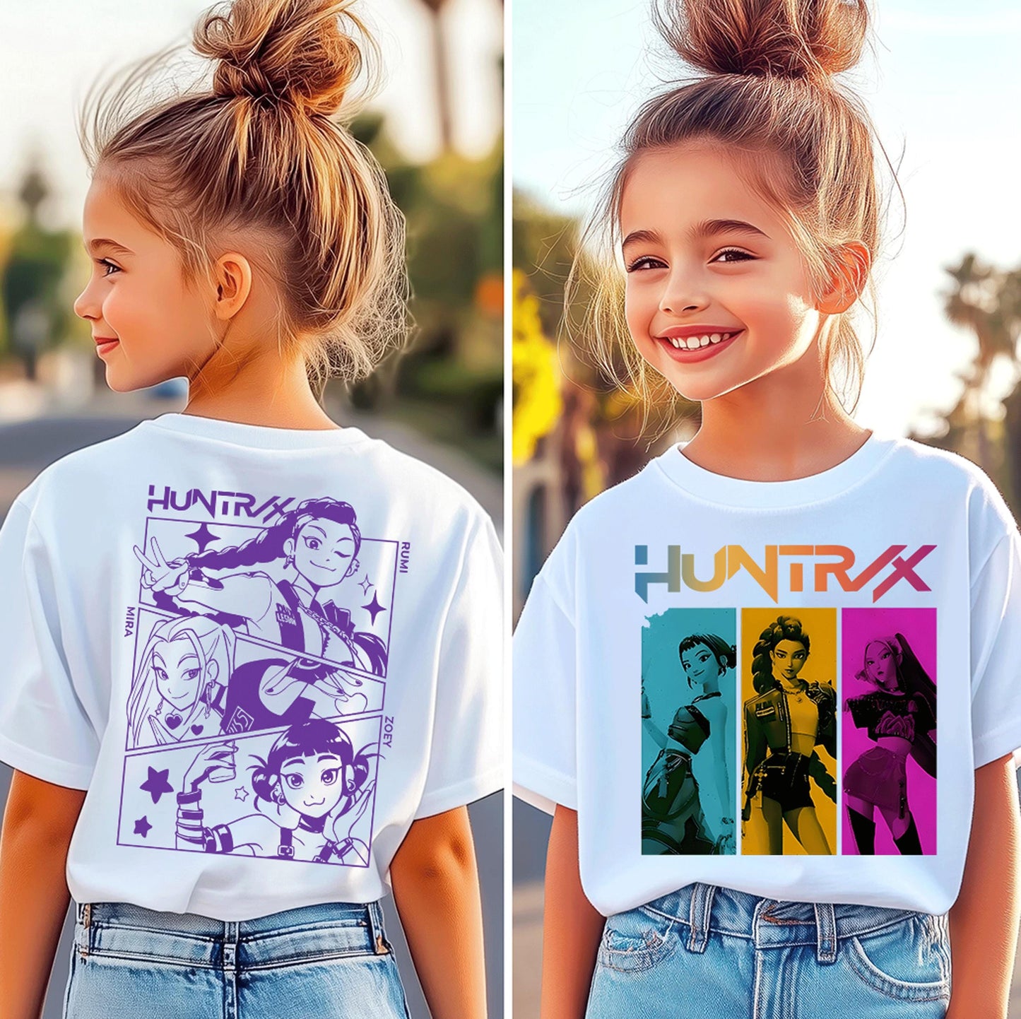 Huntrix T Shirt, Demon Hunters Shirt, Huntrix Girls T Shirt, Mira Rumi Joey Shirt, Demon Hunter Kids Shirt, Gift For Kpop Fan, Kpop Movie