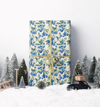 Farmers Market Wrapping Paper Roll Farm Fresh Blueberries Rustic Country Fruit Eco Friendly Farmhouse Kitchen Gift Wrap #28