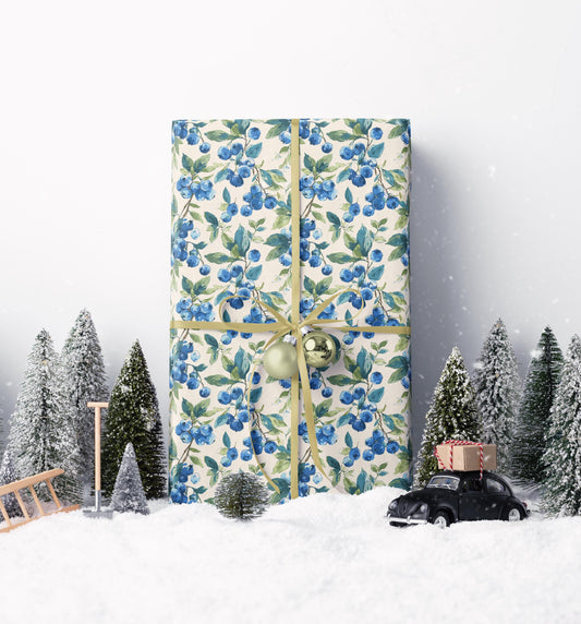 Farmers Market Wrapping Paper Roll Farm Fresh Blueberries Rustic Country Fruit Eco Friendly Farmhouse Kitchen Gift Wrap #28