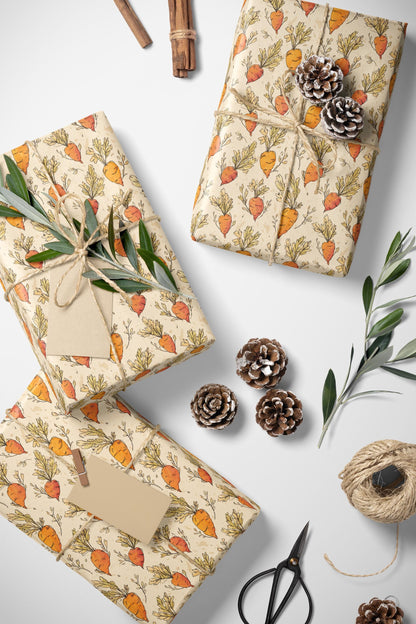 Farmers Market Wrapping Paper Roll Farmhouse Country Carrots Rustic Vegetables Eco Kitchen Organic Farm Fresh Gift Wrap #20