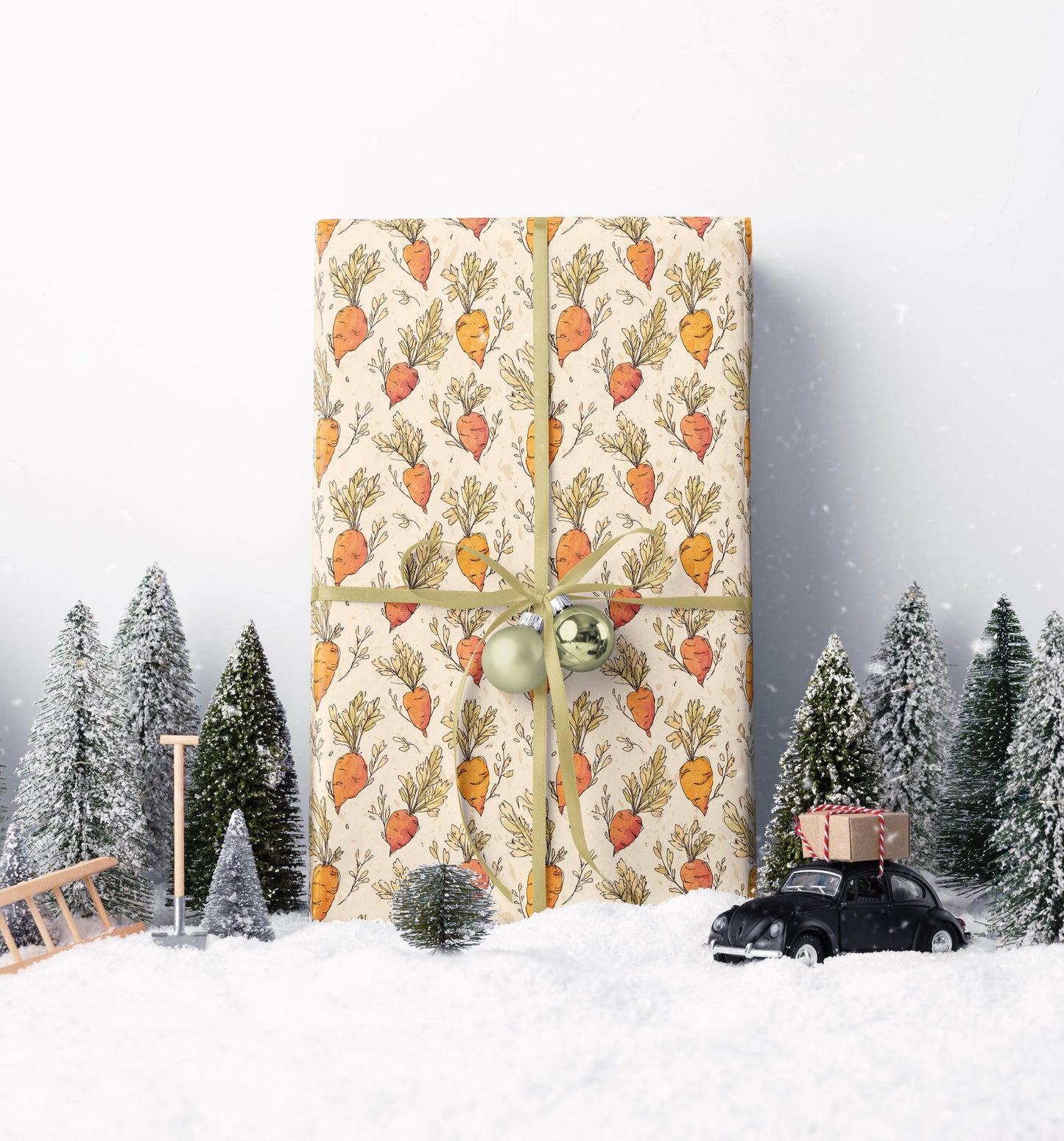 Farmers Market Wrapping Paper Roll Farmhouse Country Carrots Rustic Vegetables Eco Kitchen Organic Farm Fresh Gift Wrap #20