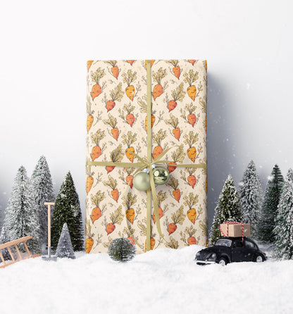 Farmers Market Wrapping Paper Roll Farmhouse Country Carrots Rustic Vegetables Eco Kitchen Organic Farm Fresh Gift Wrap #20