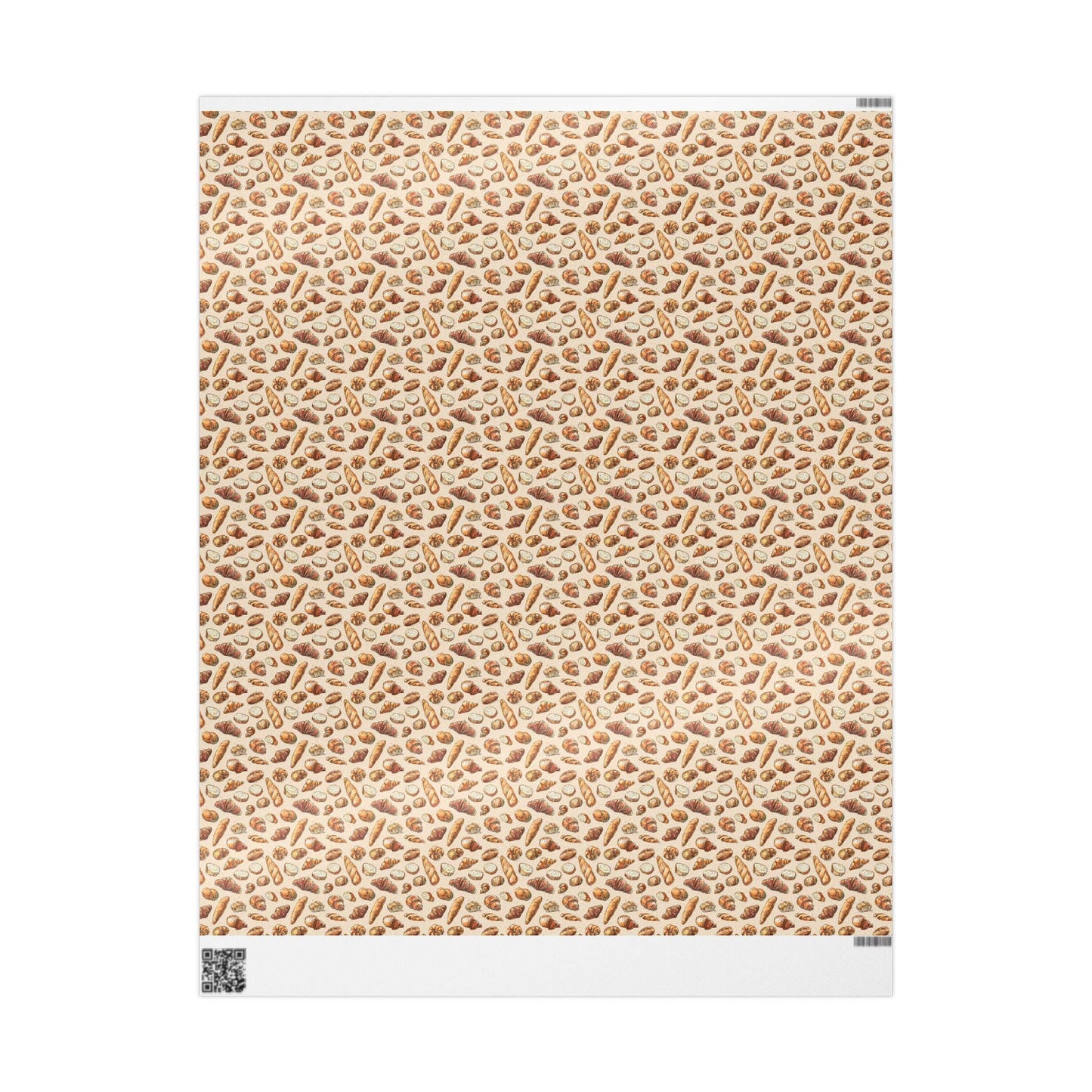 Farmers Market Wrapping Paper Roll Eco Rustic Bakery Theme Baguettes and Croissants Farmhouse Kitchen Foodie Gift Wrap #27