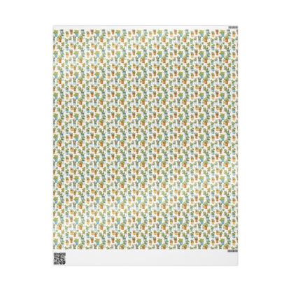 Farmers Market Wrapping Paper Roll Eco Rustic Herbs Theme Farmhouse Kitchen Basil Thyme Parsley Organic Gift Wrap #41