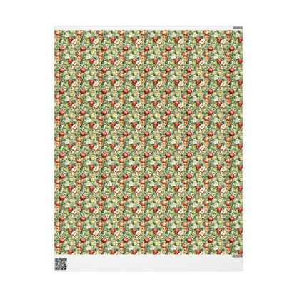 Farmers Market Wrapping Paper Roll Farm Fresh Apples Rustic Farmhouse Kitchen Organic Eco Country Fruit Gift Wrap #46