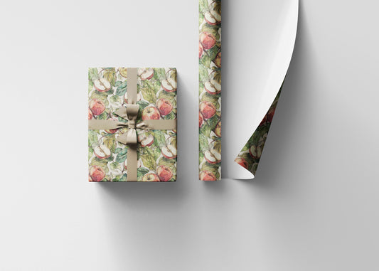 Farmers Market Wrapping Paper Roll Farmhouse Rustic Apples Design Eco Kitchen Country Orch-9fb7-42fe-98dc-2c1477b613d1_3_wrapping_paper_fill