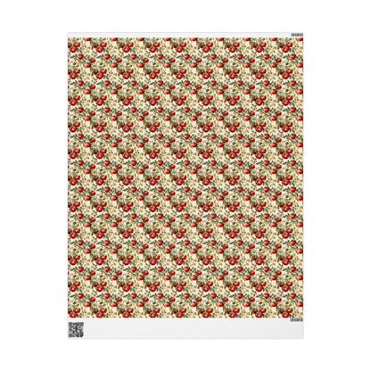 Farmers Market Wrapping Paper Roll Rustic Farmhouse Gift Wrap Featuring Tomatoes Vegetables Farm Fresh Organic Eco Kitchen Style #17