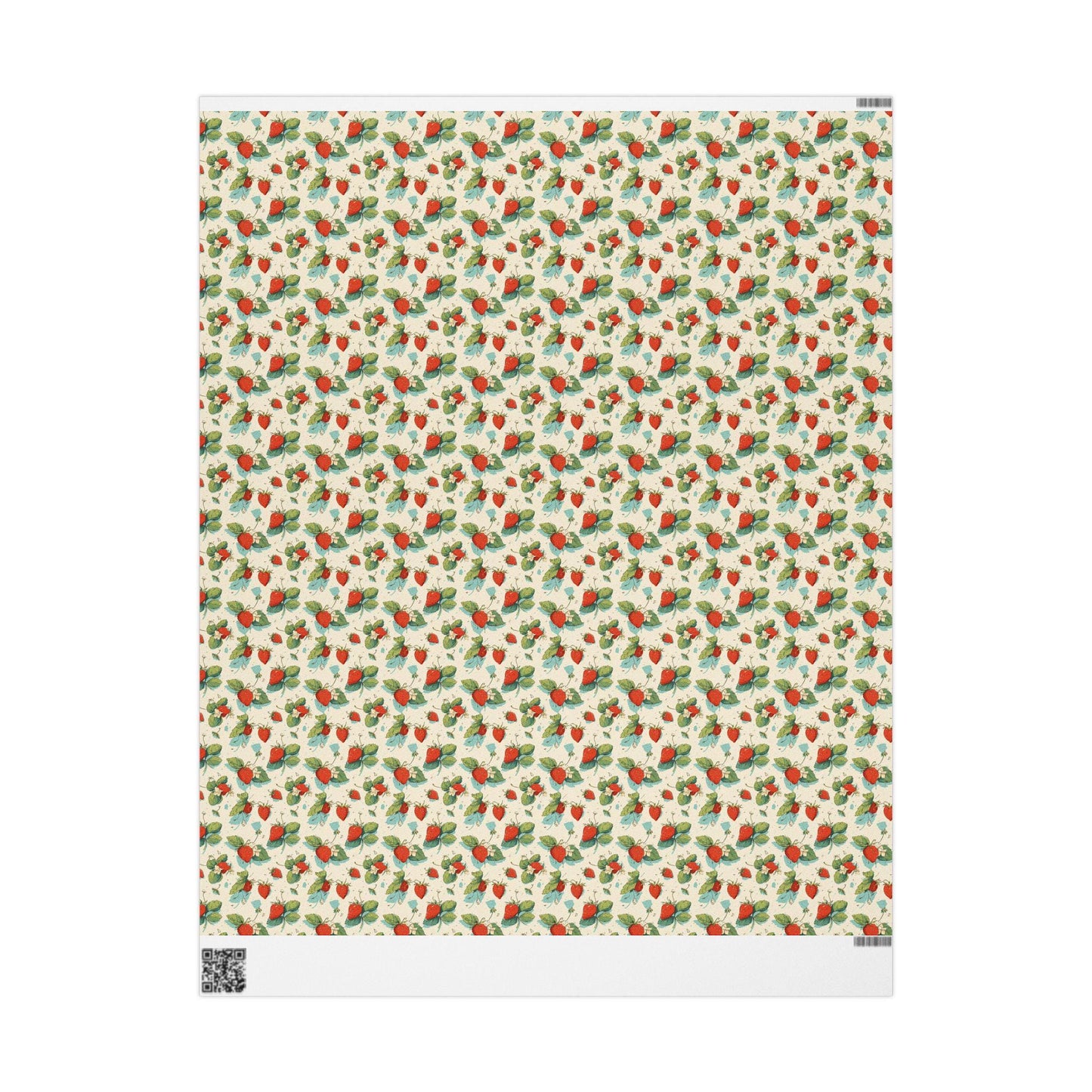 Farmers Market Wrapping Paper Roll Rustic Farm Fresh Strawberries Fruit Illustration Eco Friendly Farmhouse Kitchen Gift Wrap #37