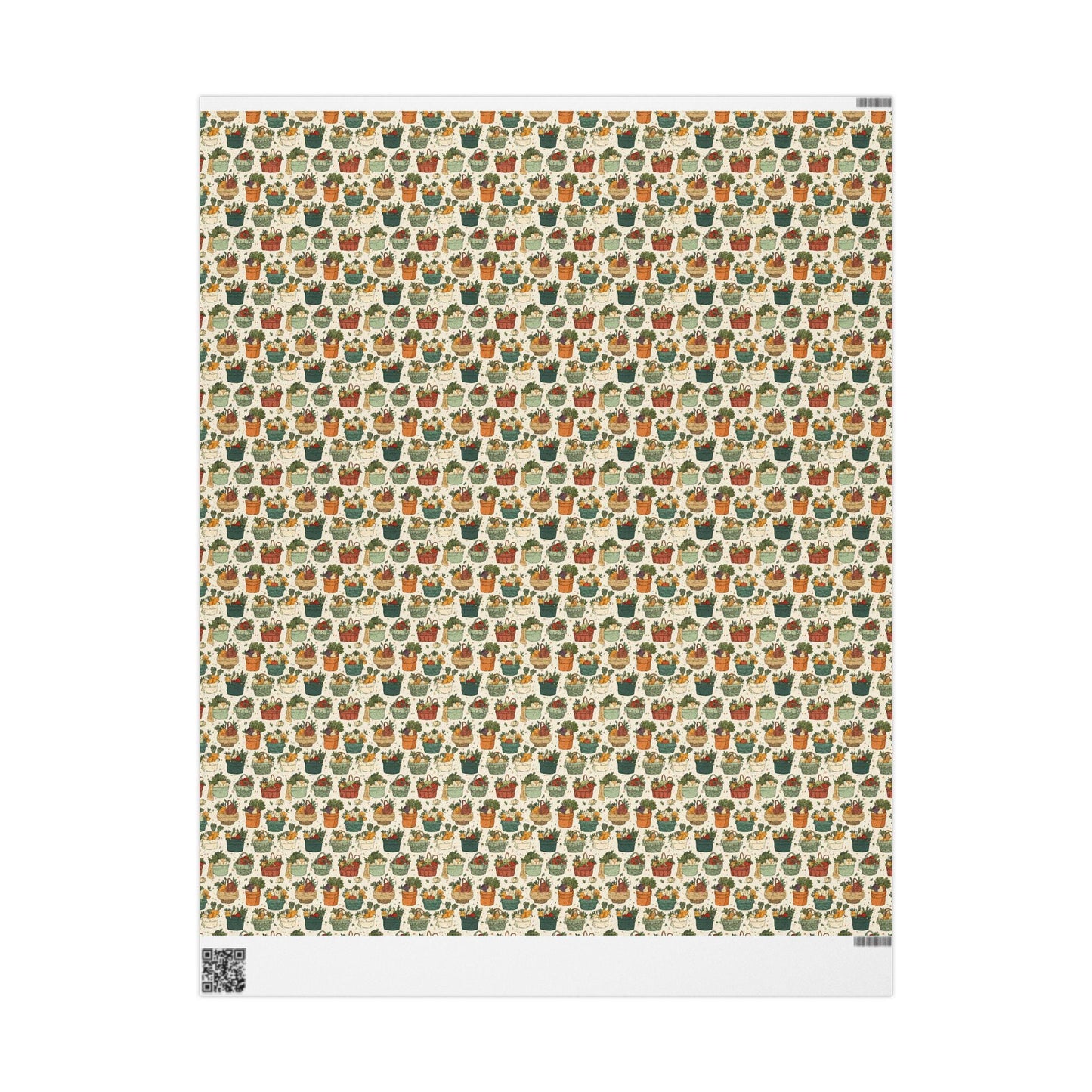 Farmers Market Wrapping Paper Roll Vintage Style Fruits and Veggies Illustration Rustic Country Farm Fresh Kitchen Gift Wrap #2