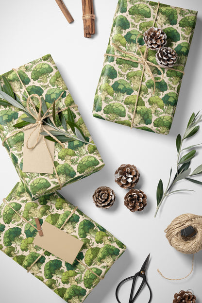 Farmers Market Broccoli Wrapping Paper Roll with Fruits Vegetables Rustic Farm Fresh Produce Farmhouse Eco Kitchen Gift Wrap #8