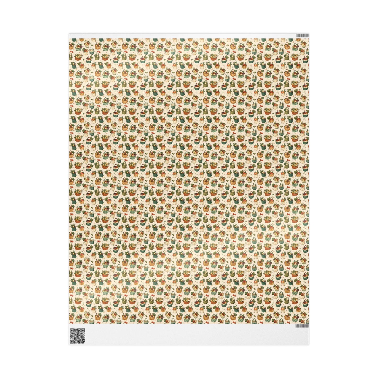 Farmers Market Wrapping Paper Roll Rustic Farmhouse Gift Wrap with Fruits Vegetables Organic Produce Kitchen Party Theme #3