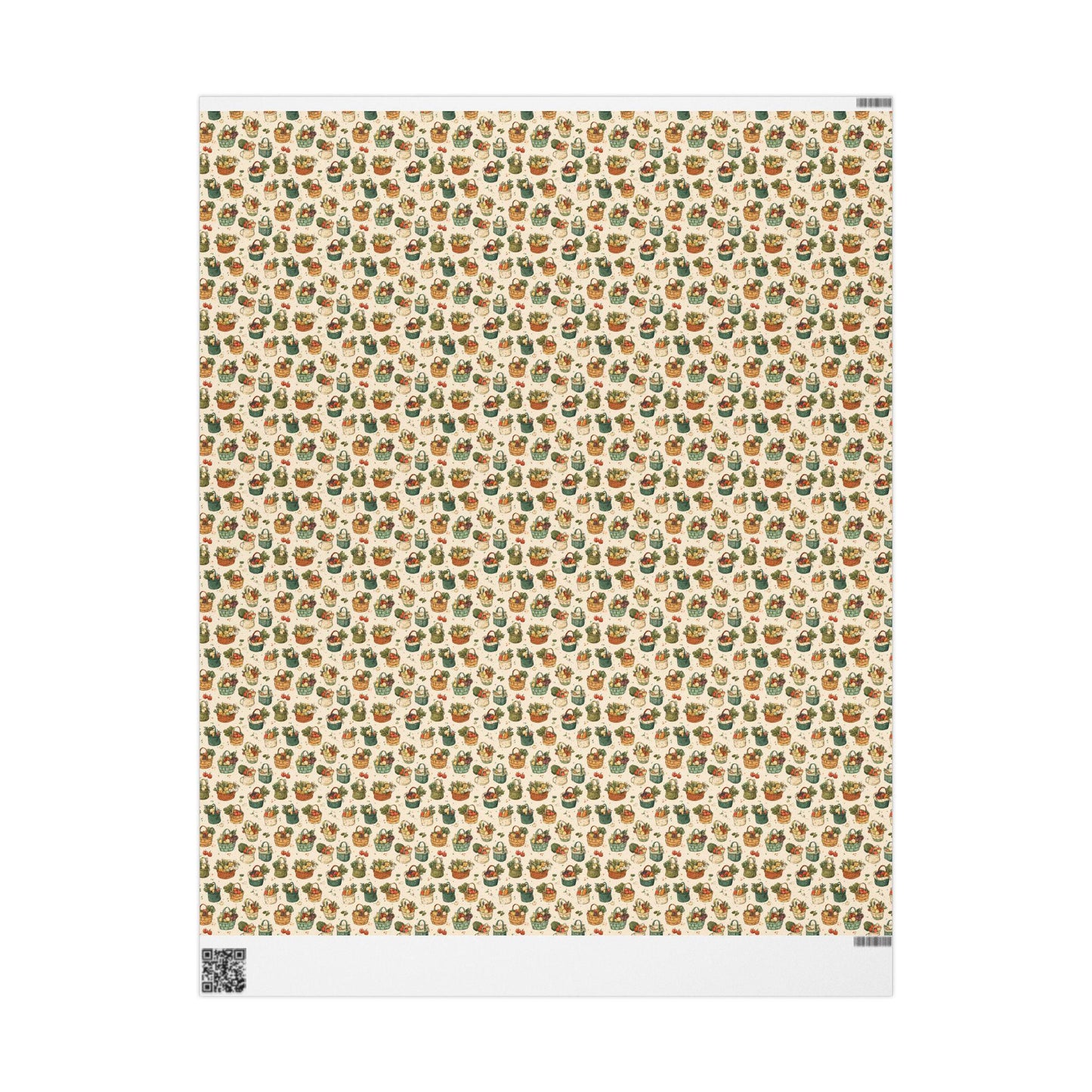 Farmers Market Wrapping Paper Roll Rustic Farmhouse Gift Wrap with Fruits Vegetables Organic Produce Kitchen Party Theme #3