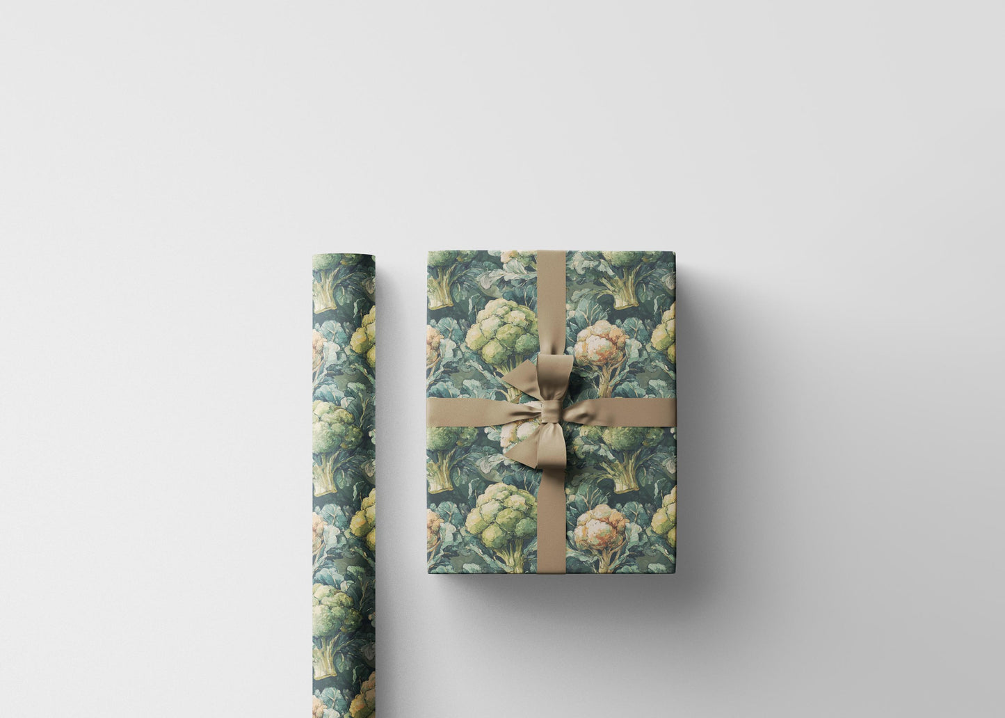 Farmers Market Wrapping Paper Roll Farm Fresh Broccoli Rustic Country Vegetables Eco Friendly Farmhouse Kitchen Gift Wrap #65